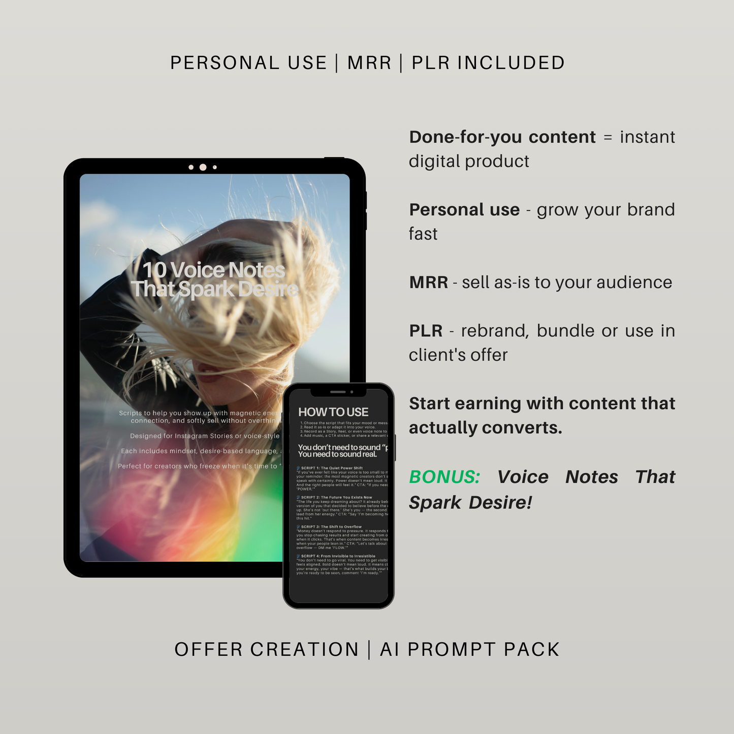 60+ Desire Content Prompts | Storytelling + Sales Kit