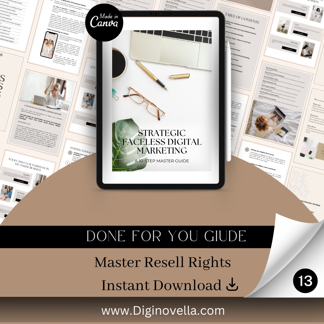 Strategic Faceless Digital Marketing: 10 Step Master Guide (MRR/PLR)