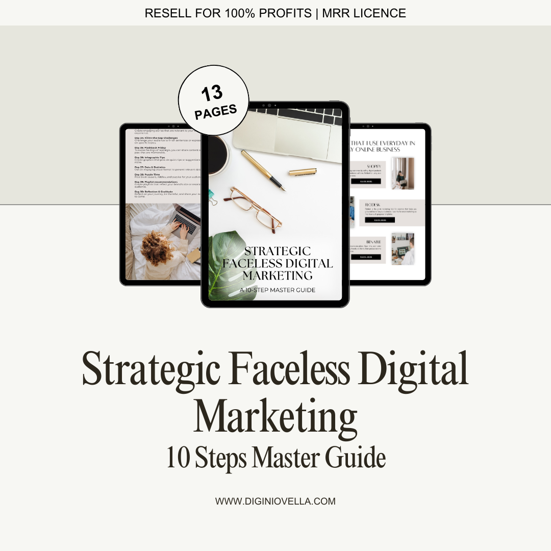 Strategic Faceless Digital Marketing: 10 Step Master Guide (MRR/PLR)